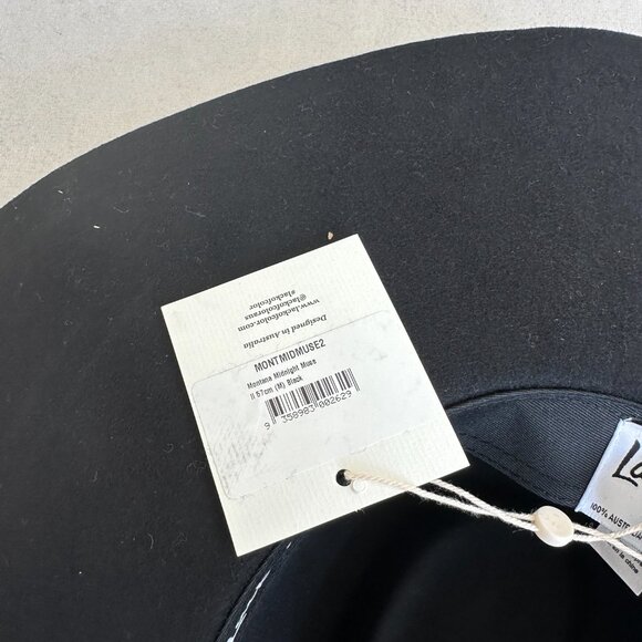 NWT Lack of Color Montana Midnight Muse Wool Felt Fedora Hat Black Wide Brim - Picture 4 of 10